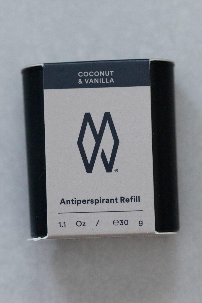 Coconut & Vanilla antiperspirant refill, 30g, eco-friendly packaging, perfect for long-lasting freshness.